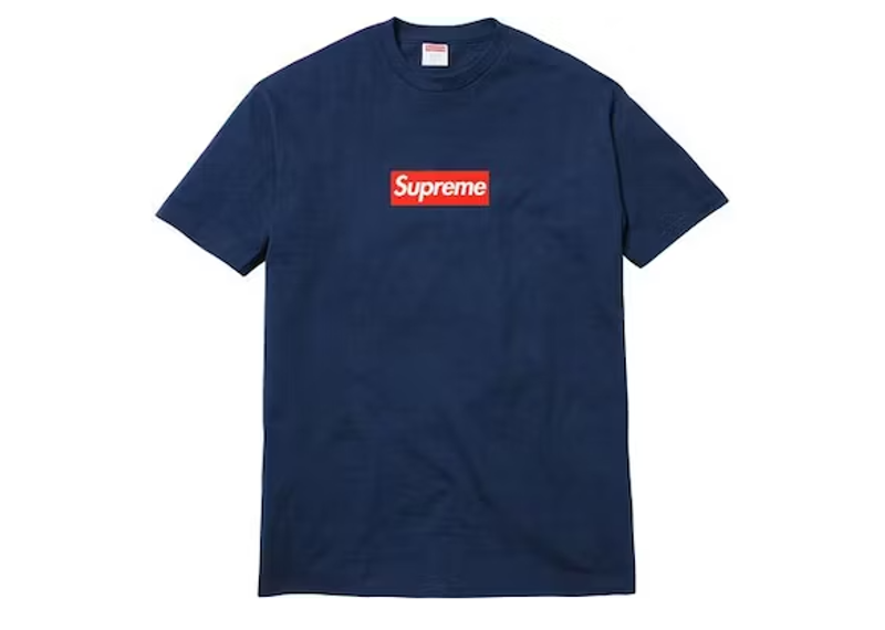 Supreme 20th Anniversary Box Logo Tee Navy – Run It Back